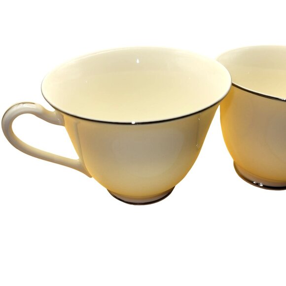 Set Of 7 Mikasa Teacups Fine Ivory L901 Station Platinum Silver Trim sm2012 - Picture 4 of 6